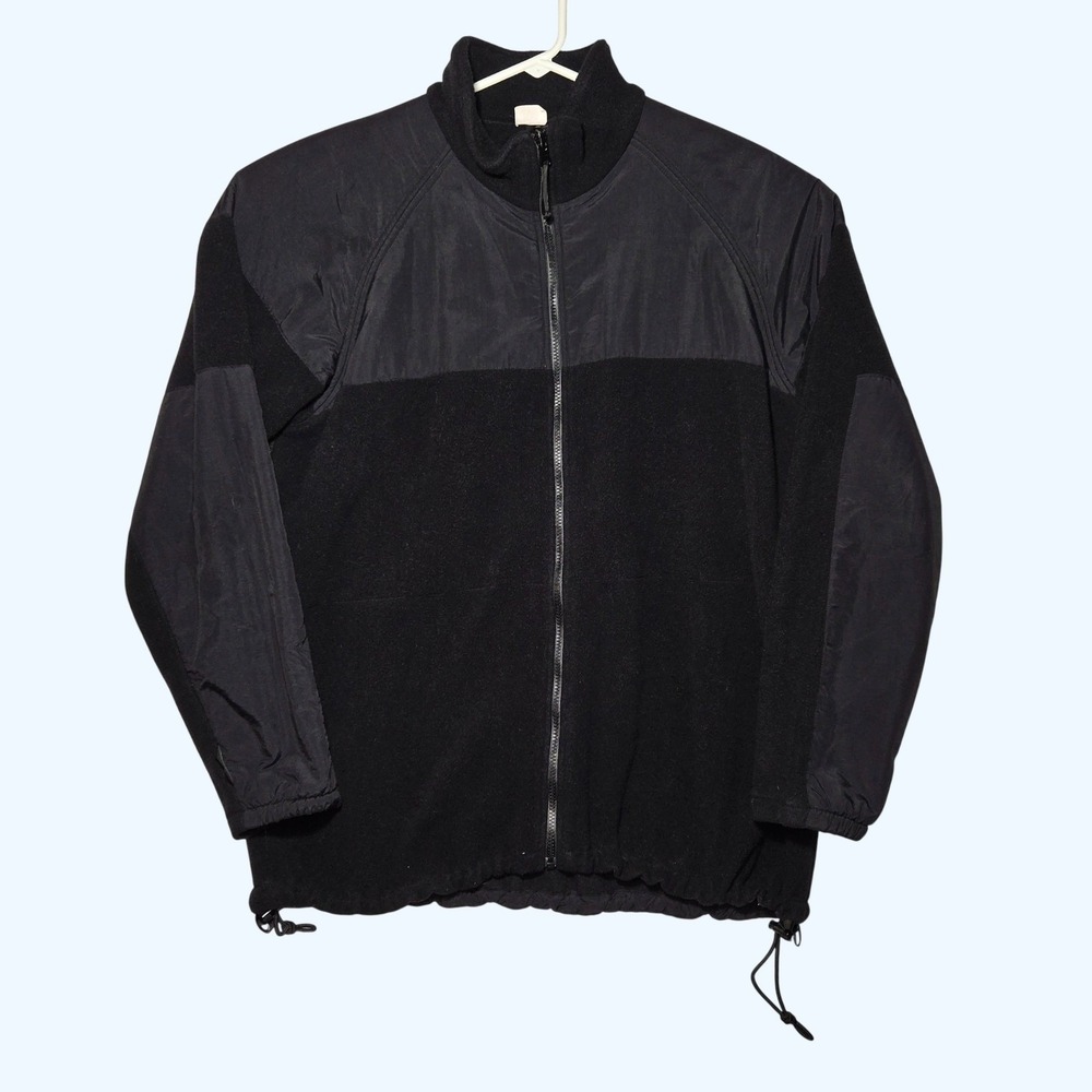 US Navy Polartec Fleece Parka Liner Jacket Black Large Long NSN 8415-01-539-4625